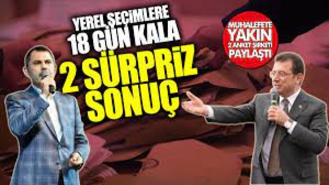 Yerel seçimlere 18 gün kala 2 sürpriz sonuç! Muhalefete yakın 2 anket şirketi paylaştı