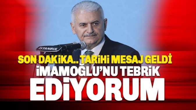 Yıldırım: İmamoğlunu Tebrik ediyorum