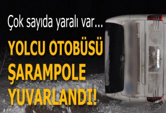 Yolcu otobüsü şarampole yuvarlandı: 33 yaralı