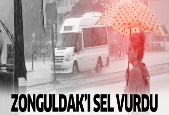 Zonguldak'ta yağış yolları göle çevirdi