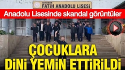 Adıyaman'daki lisede skandal görüntüler: Çocuklara dini yemin ettirildi