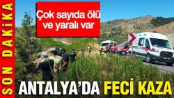 Antalya'da feci kaza: Uçuruma yuvarlanan otomobilde 5 kişi hayatını kaybetti
