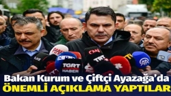 Bakan Kurum ve Çiftçi Ayazağa’da önemli açıklama yaptılar