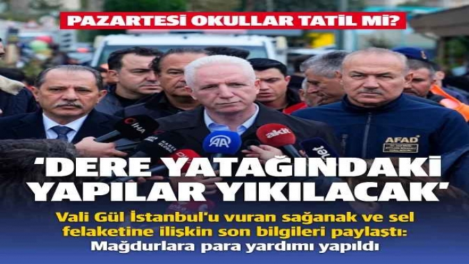 İstanbul Valisi Davut Gül: Dere yatağını işgal eden yapılar yıkılacak