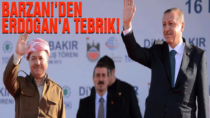 Mesud Barzani Erdoğan’ı tebrik etti