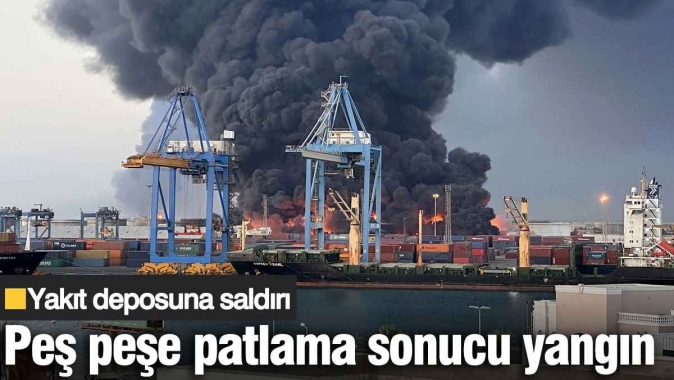 Sudan limanında peş peşe patlama ve yangın